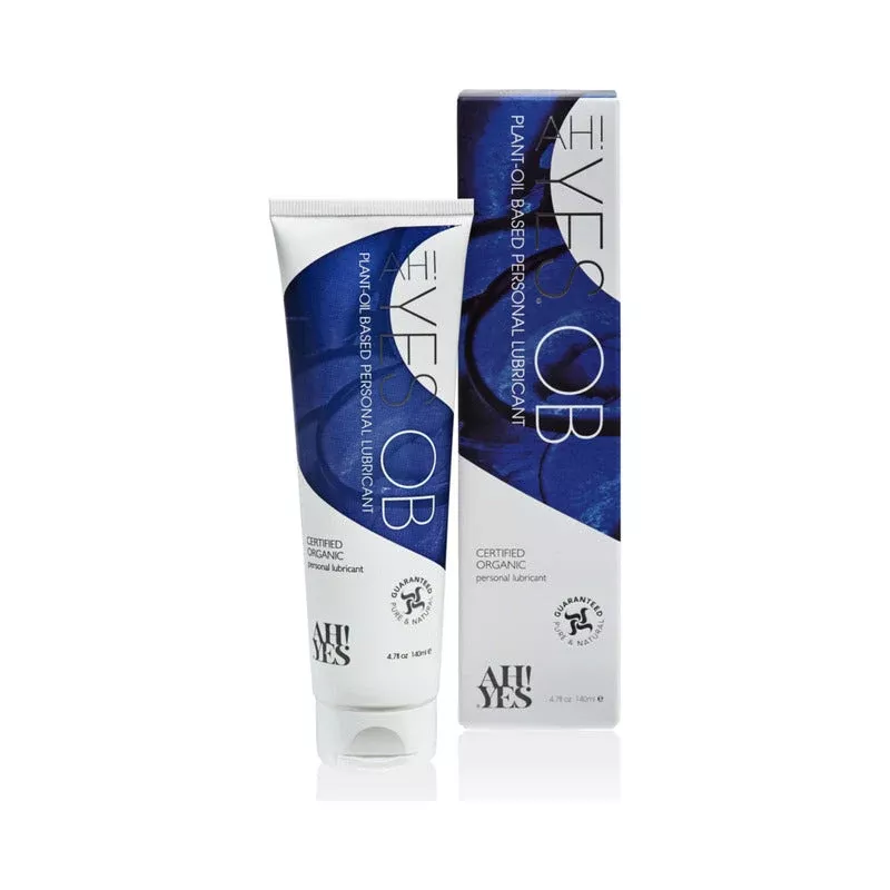 AH! YES OB Organic Oil-Based Lubricant & Massage Oil 4.7 oz | Red Garter