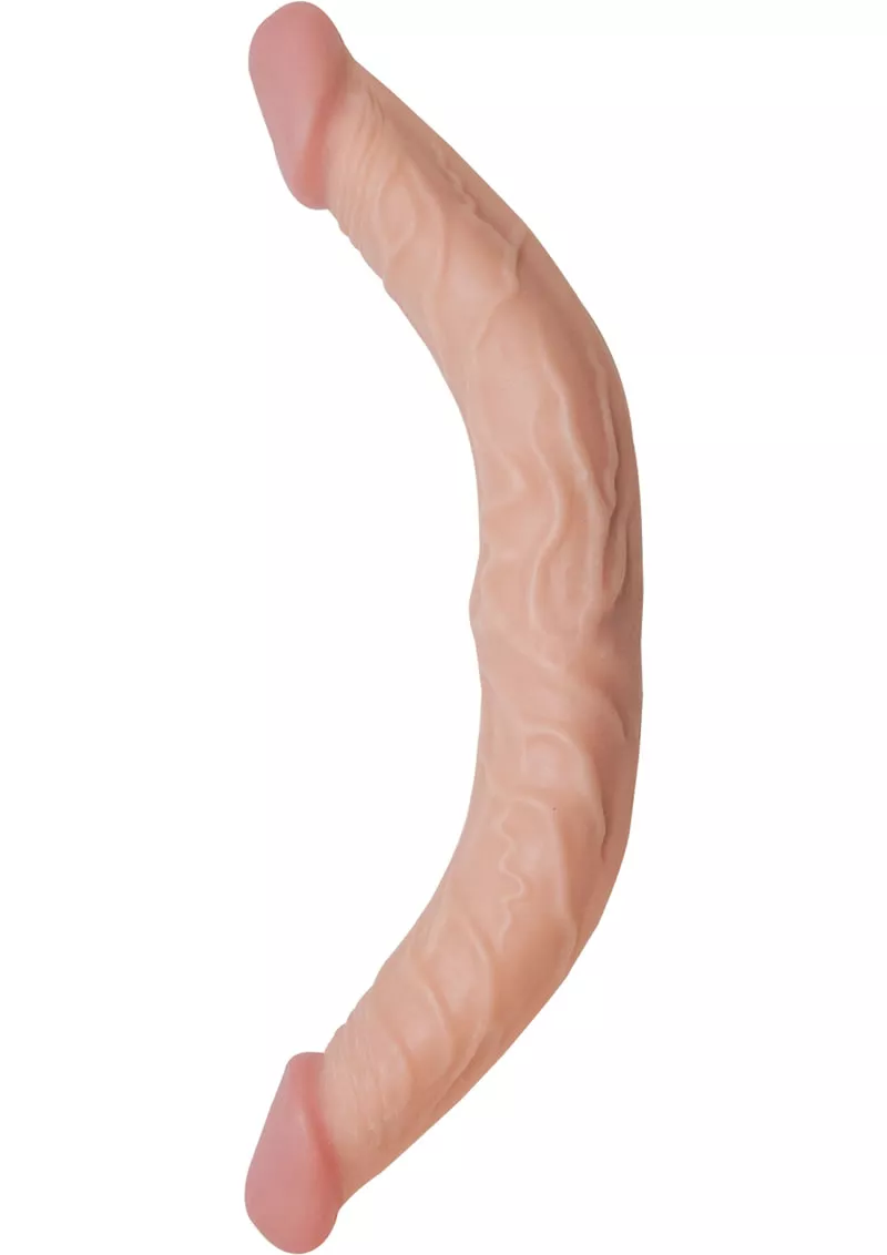 All American Whopper Curved Double Dong Waterproof Flesh 13 Inch - Shop Velvet Box Online