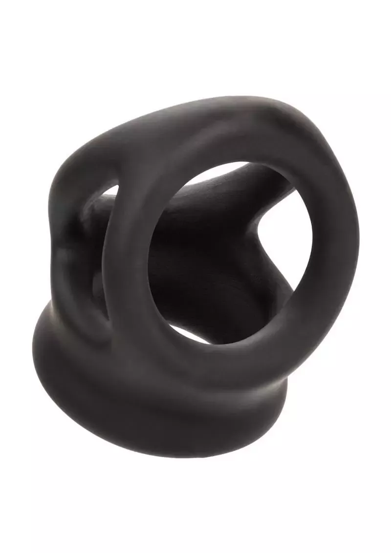 Alpha Liquid Silicone Dual Cage and Ring - Black from Cherry Pie Online