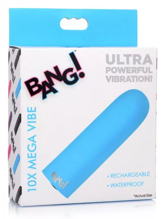 Bang 10X Mega Vibe Rechargeable Bullet Vibrator Blue