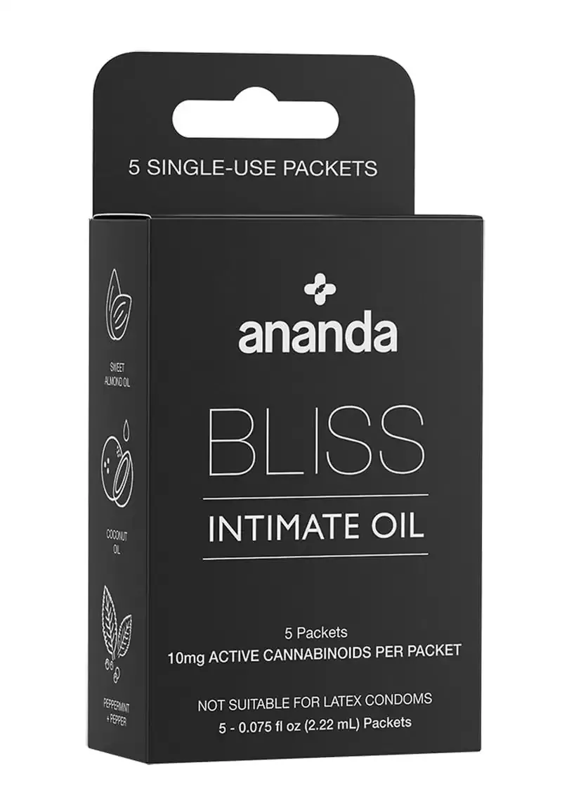 Bliss Intimate Oil CBD Infused Individual Use 10mg Pack - 5 Packs Per Box from Cherry Pie Online