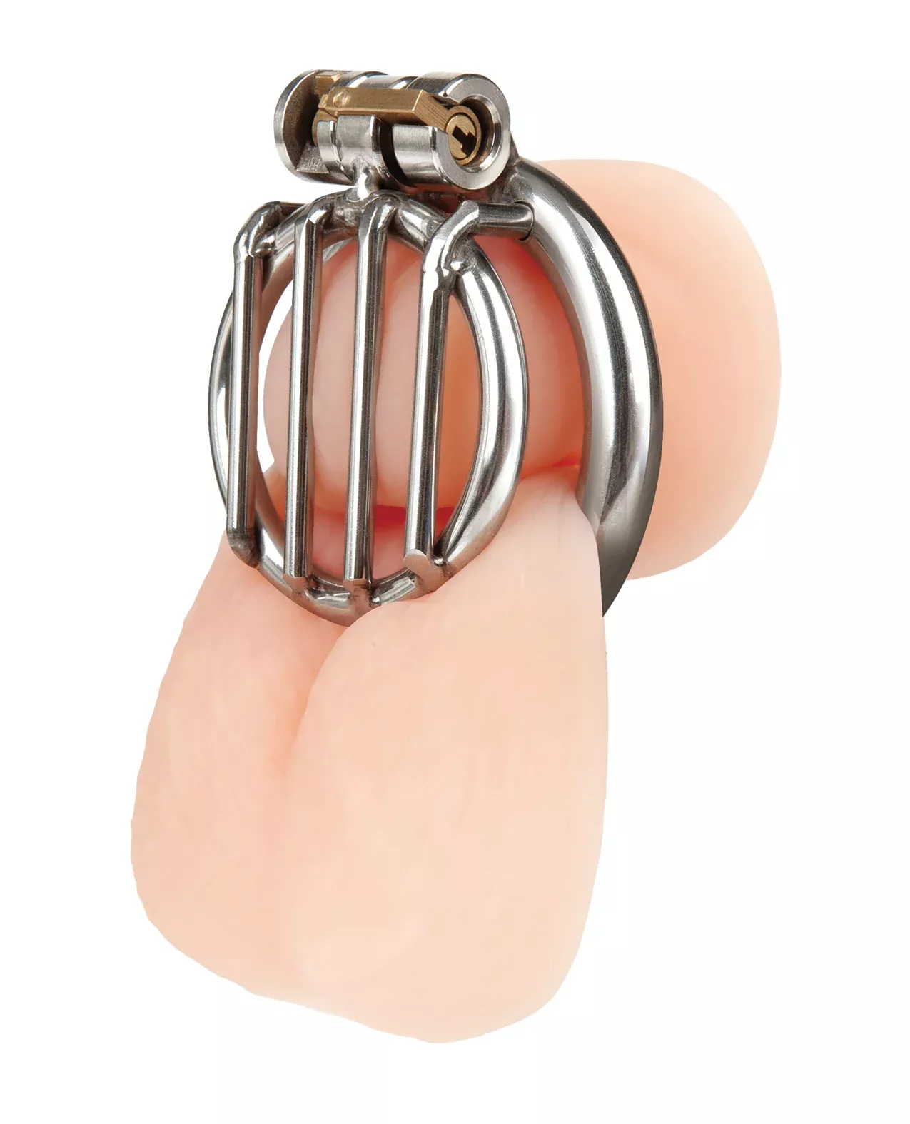 Blue Line Stainless Steel Inverted Micro Jail Time Chastity Cage