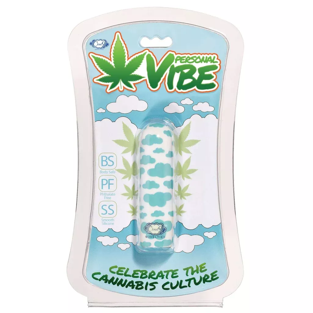 Cloud 9 Novelties Stubby Vibe White Blue Cloud | Rechargeable Bullet Vibrator