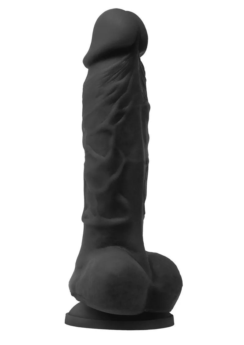 Colours Pleasures Silicone Vibrating Dildo With Balls 5in - Black - Shop Velvet Box Online