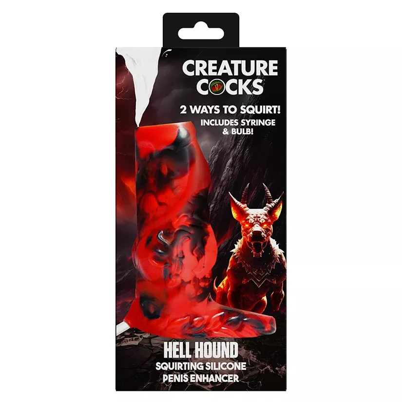 Creature Cocks Hell Hound Squirting Silicone Penis Enhancer Red