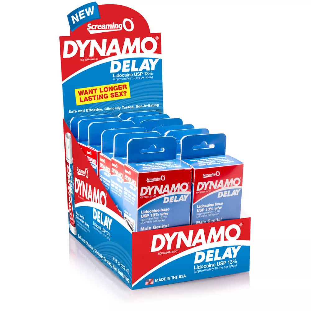 Dynamo Delay Spray | Maximum Strength Male Desensitizer | 12 Pack Display Box