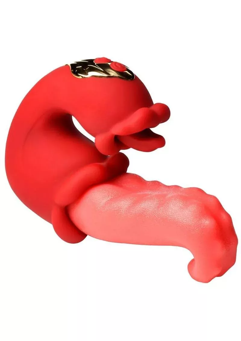 Lickgasm Lick Lasher Rechargeable Silicone Licking Vibrator - Red/Pink from Cherry Pie Online