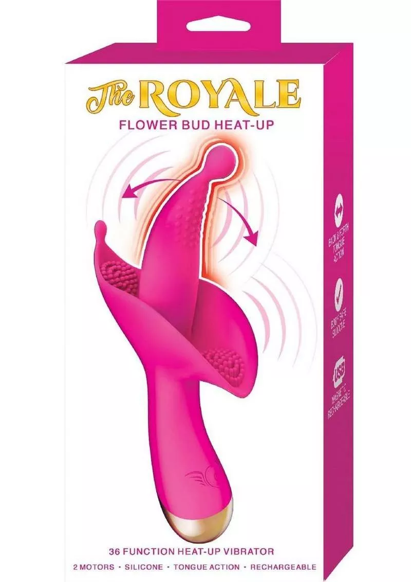 The Royal Flower Bud Heat-Up Rechargeable Silicone Warming Clitoral Stimulator - Pink - Shop Velvet Box Online