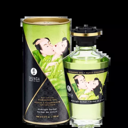 Shunga Erotic Art Aphrodisiac Warming Massage Oil Midnight Sorbet 3.5 Oz