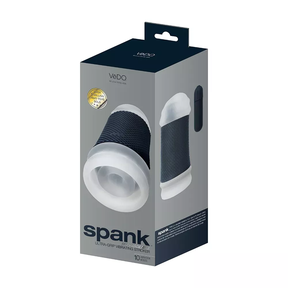 VeDO Spank Rechargeable Vibrating Stroker Clear